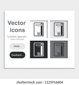Card key flat placed on web page template vector icon.