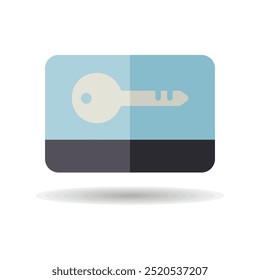 Card key flat vector isolated icon. Graph symbol for travel and tourism web site and apps design, logo, app, UI