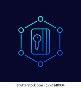 card key icon, line vector