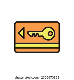 Card Key Icon Vector Illustration