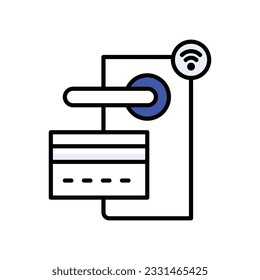 Icono de clave de tarjeta. Ilustración de material vectorial.