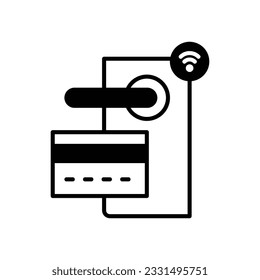 Card Key icon. Vector stock illustration.