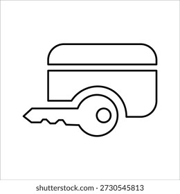 Iconos de la llave de la tarjeta. Ilustración vectorial de línea simple