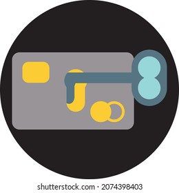 Tarjeta con clave, ilustración, vector, sobre fondo blanco.