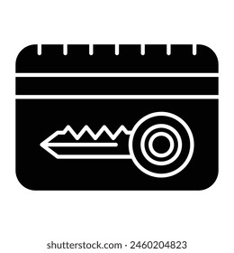 Card Key Vector Line Icon Design