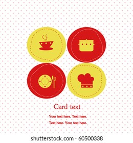 Card with kitchen elements
