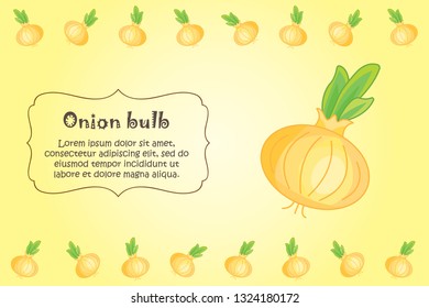 Card for kitchen notes. Blank with onion ornament. Kitchen card.