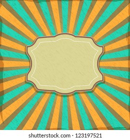 Card with Label in Retro Style. Vector Frame Illustration.