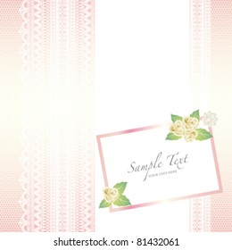 card with lace background and rose
