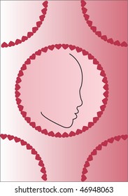 Card with lady silhouette