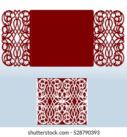 Card for laser cutting vs die cutting. Laser Cut wedding invitation card