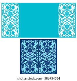 Card for laser cutting vs die cutting. Laser Cut wedding invitation card