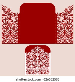 Card for laser cutting vs die cutting. Laser Cut wedding invitation card