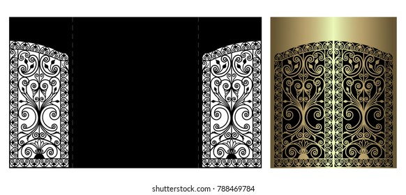 Card for laser cutting vs die cutting. Laser Cut wedding invitation card