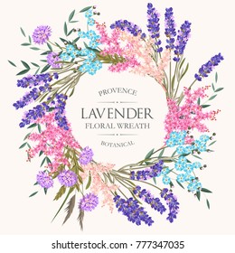 Card with lavender wreath