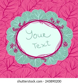 Card with leaf pattern