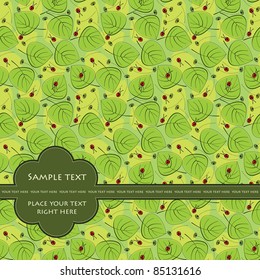 Card with leafs and bugs