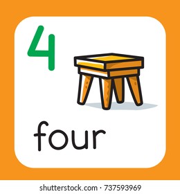 Card for learning to count from 1 to 10. Education