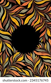 Card with leaves and empty space for text.