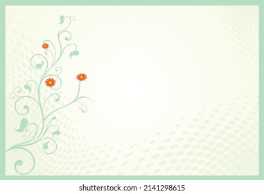 card or letter paper with dots in the background and pale green border