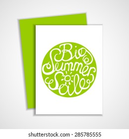 Card with lettering element. Big summer sale