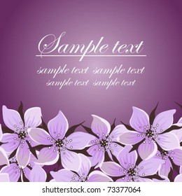 Card with lilac flowers