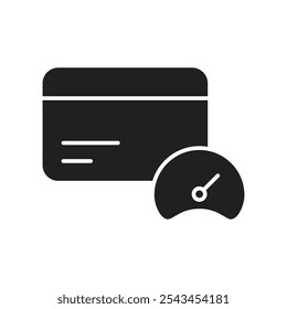 Ícone de Limite de Cartão com Cartão de Crédito e Indicador Indicando Limite de Crédito