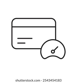 Card Limit Icon with Credit Card and Gauge Indicating Credit Limit