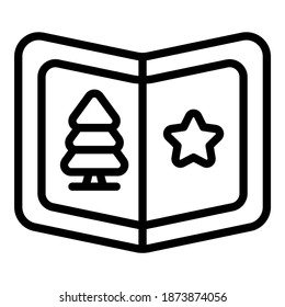 card line icon, Christmas and celebrations. Outline symbol collection. Editable vector Design