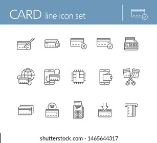 Card line icon set. Banking and cash concept. Vector illustration can be used for topics like shopping, supermarkets, stores