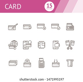 Card line icon set. Banking and cash concept. Vector illustration can be used for topics like shopping, supermarkets, stores