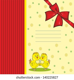 card with little hens