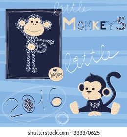 Card with little monkeys