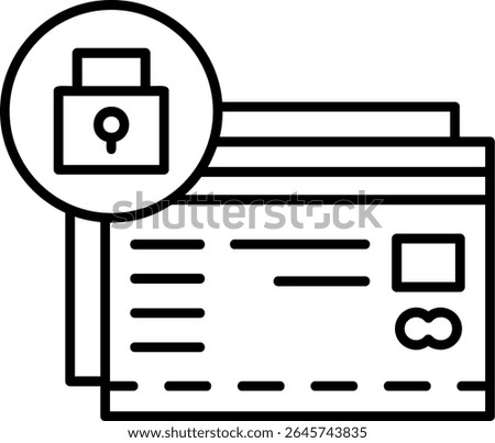 Card Lock Filled Style Icon Design