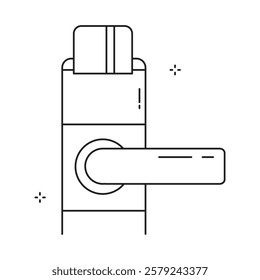 Card Lock Safe Access Vector Icon Design with Editable Stroke