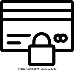card lock vector thin line icon