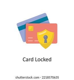 Card Locked Vector  Flat Icon Design illustration. Banking and Payment Symbol on White background EPS 10 File