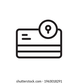 Card Locked Vector Outline Icon. Banking and Finance Symbol EPS 10 FIle