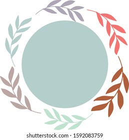 card logo circle banner and composition of twigs