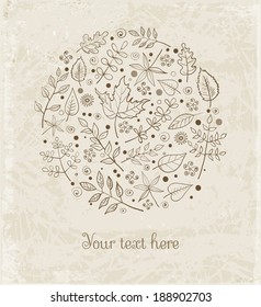 Card with lots of leaves. 