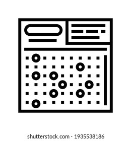 Kartenlotto-Linie-Symbol-Vektorgrafik. Kartenlottounterschrift. isoliertes Kontursymbol