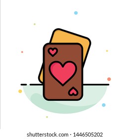 Card, Love, Heart, Wedding Abstract Flat Color Icon Template