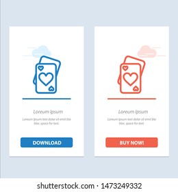 Card, Love, Heart, Wedding  Blue and Red Download and Buy Now web Widget Card Template