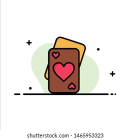 Card, Love, Heart, Wedding  Business Flat Line Filled Icon Vector Banner Template. Vector Icon Template background