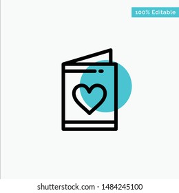 Card, Love, Wedding, Heart turquoise highlight circle point Vector icon. Vector Icon Template background