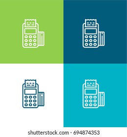 Card machine green and blue material color minimal icon or logo design