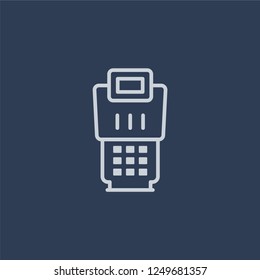 Card machine icon. Card machine linear design concept from Ecommerce collection. Simple element vector illustration on dark blue background.