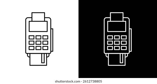 Card machine icon set. Black illustration isolated for graphic and web design