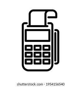 Icono de la máquina de tarjetas. Diseño sencillo. Vector de línea. Aislado sobre fondo blanco.