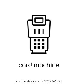 card machine icon. Trendy modern flat linear vector card machine icon on white background from thin line Ecommerce collection, outline vector illustration